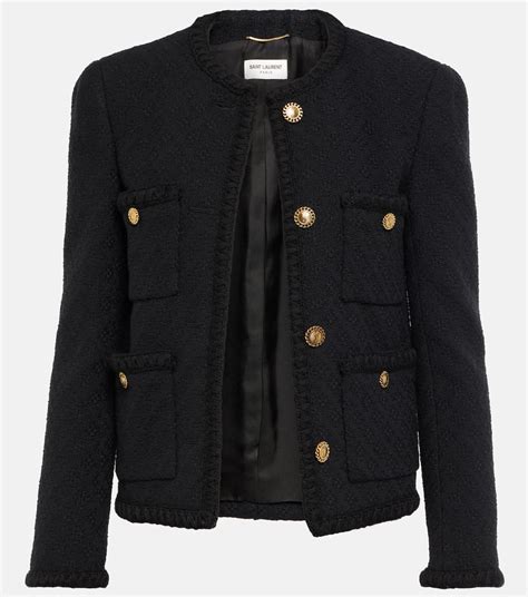 yves saint laurent velvet jacket|Saint Laurent tweed jacket.